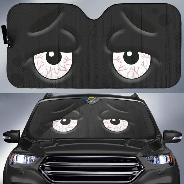Sleepless Cartoon Eyes Car Windshield Sun Shade