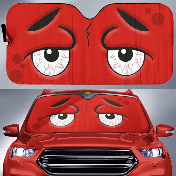 sleepless cartoon eyes car windshield sun shade o9ike