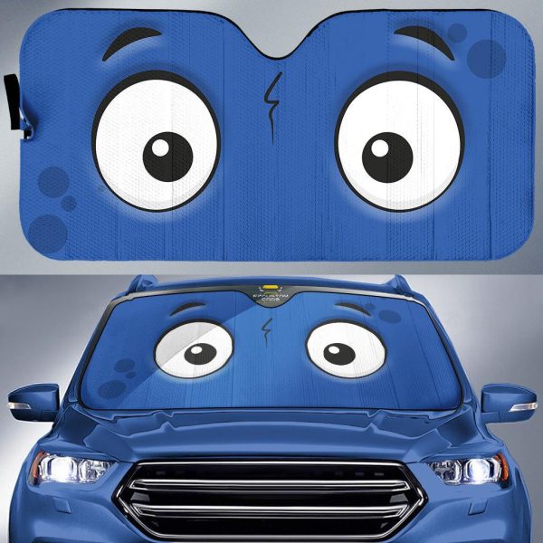 slight surprised cartoon eyes car windshield sun shade n7v88