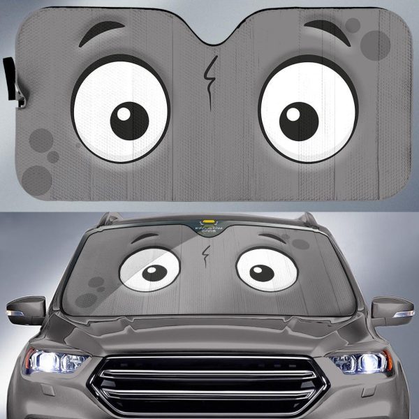slight surprised cartoon eyes car windshield sun shade onuru