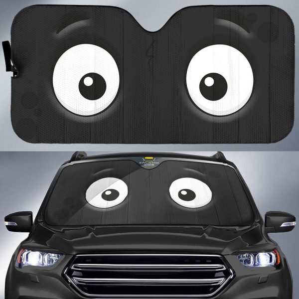 slight surprised cartoon eyes car windshield sun shade vctvs