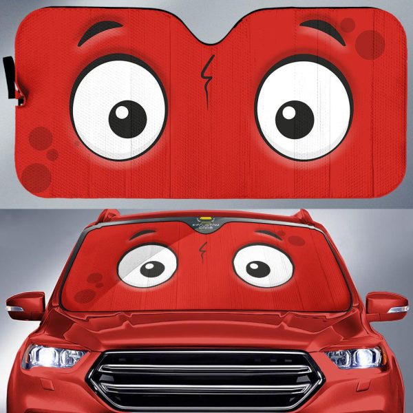 slight surprised cartoon eyes car windshield sun shade y0cdc