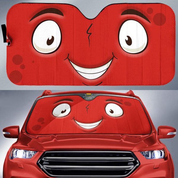 smiling cartoon eyes car sun shade custom car accessories 3jfgp
