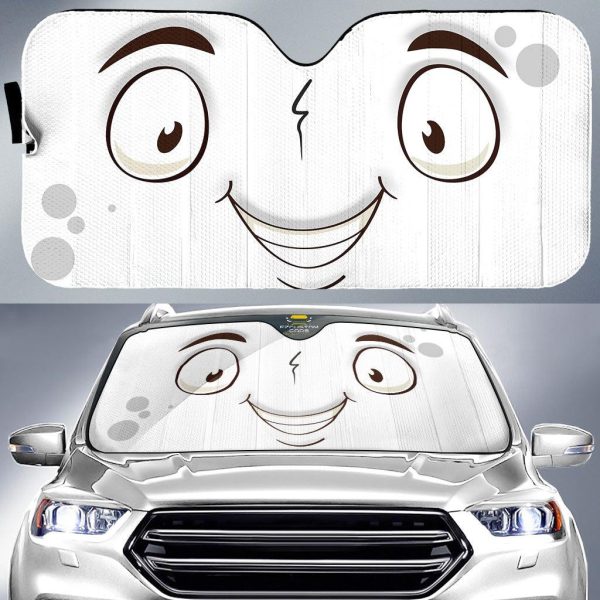 Not Confident Cartoon Eyes Car Sun Shade Custom Car Accessories