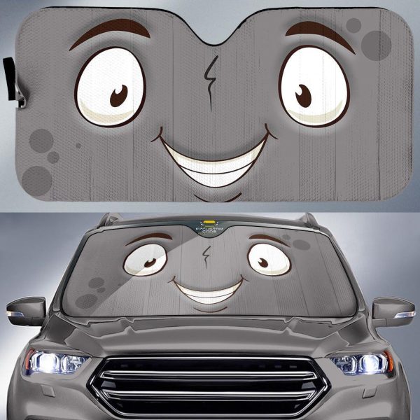 smiling cartoon eyes car sun shade custom car accessories opww7