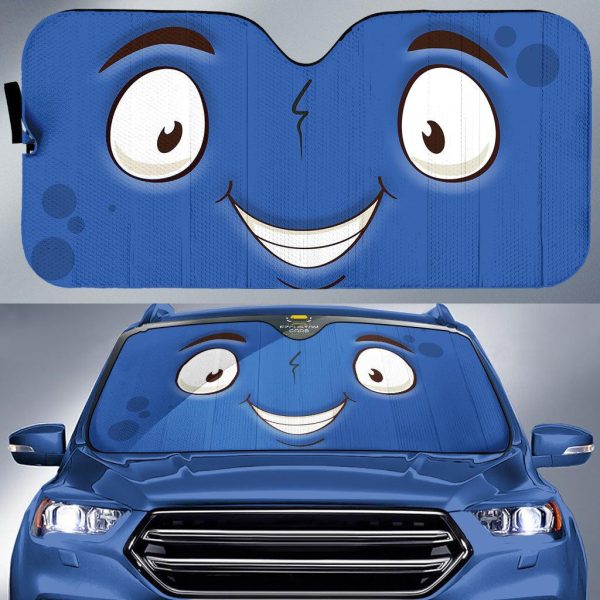 smiling cartoon eyes car sun shade custom car accessories q8bcm