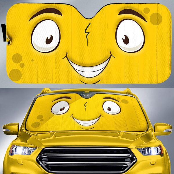 smiling cartoon eyes car sun shade custom car accessories ru0zm