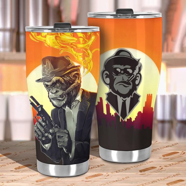 smoke monkey car tumbler cup custom animal car accessories jmrq2