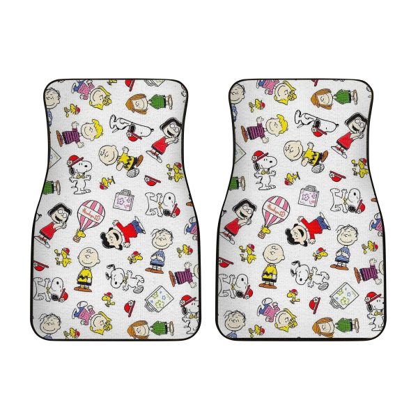 Snoopy Festival Pattern Car Floor Mats Custom Peanuts Movies