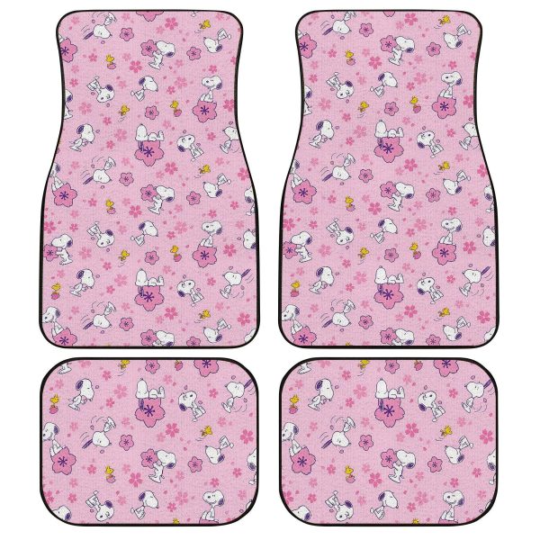 Snoopy Festival Pattern Car Floor Mats Custom Peanuts Movies