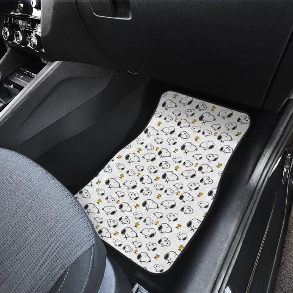 snoopy woodstock pattern car floor mats custom peanuts movies qhn3f