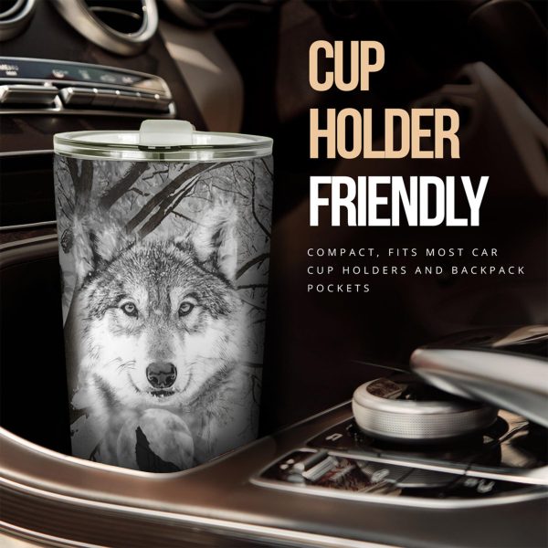snow wolves car tumbler cup custom animal car accessories e1ylq