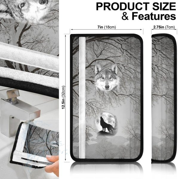 snow wolves seat belt covers custom animal car accessories iq8hi
