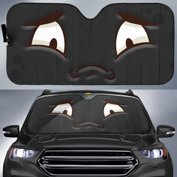so sad cartoon eyes car sun shade custom car accessories j6t0m