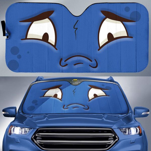 so sad cartoon eyes car sun shade custom car accessories soap3