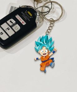 son goku super saiyan blue keychains custom dragon ball anime car accessories n180z