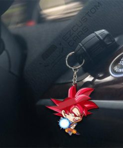 son goku super saiyan god keychains custom dragon ball anime car accessories fbn40