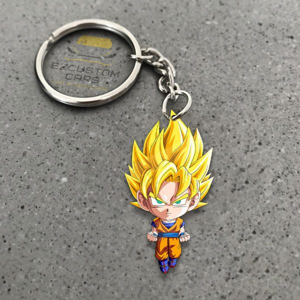 Son Goku Ultra Instinct Keychains Custom Anime Dragon Ball Car Accessories