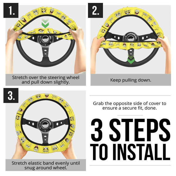 spongebob squarepants anime steering wheel cover ip83o