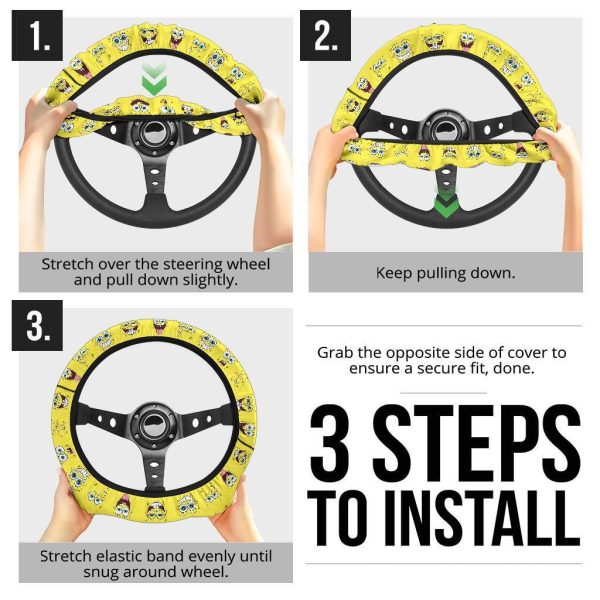 spongebob squarepants anime steering wheel cover wrs0o