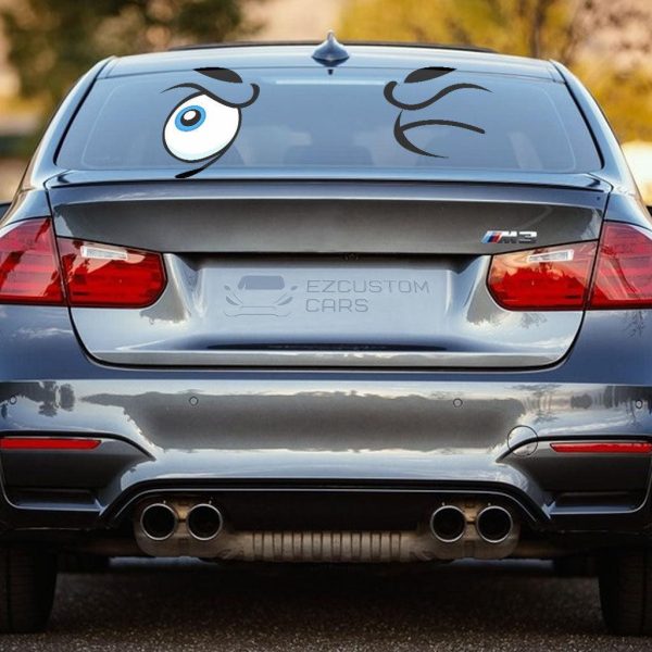 squint cartoon eyes car sticker custom car accessories 31een