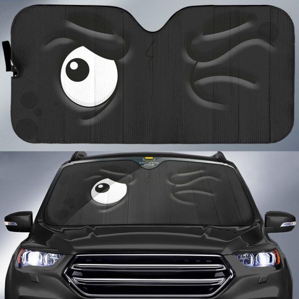 squint cartoon eyes car windshield sunshade 8txbv