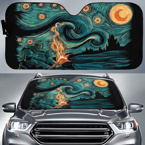 Starry Souls Car Sun Shade Scary Night Abstract Painting