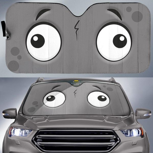 startle cartoon eyes car windshield sun shade b4cqp