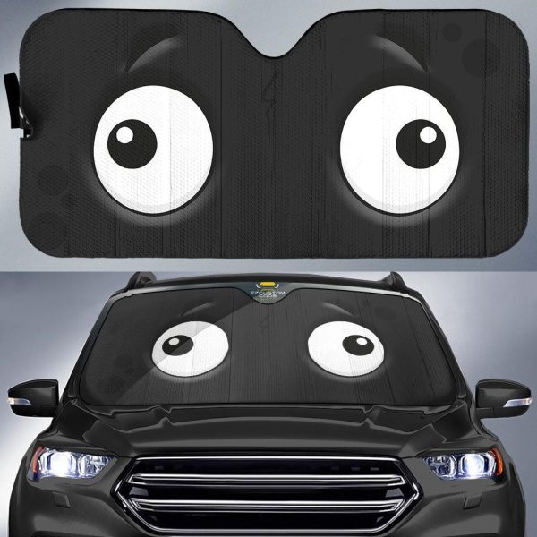 startle cartoon eyes car windshield sun shade dzrxz