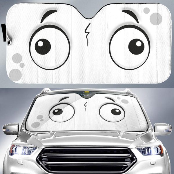 startle cartoon eyes car windshield sun shade fsxz8