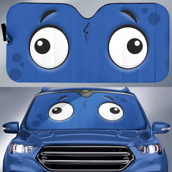 startle cartoon eyes car windshield sun shade v19tk