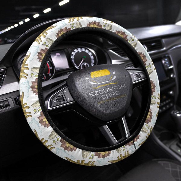 stegosaurus pattern anime steering wheel cover custom dinosaur car accessories mkiuu