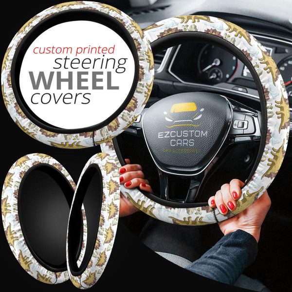 stegosaurus pattern anime steering wheel cover custom dinosaur car accessories yfeln