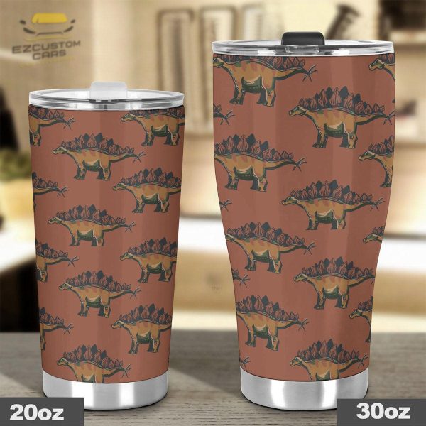 stegosaurus pattern car accessories custom dinosaur car tumbler cup gen61