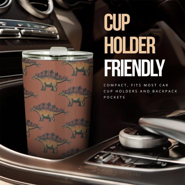 stegosaurus pattern car accessories custom dinosaur car tumbler cup huczf