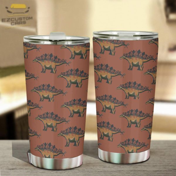 stegosaurus pattern car accessories custom dinosaur car tumbler cup rilke