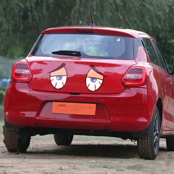 Anxious Face Cartoon Eyes Car Sticker