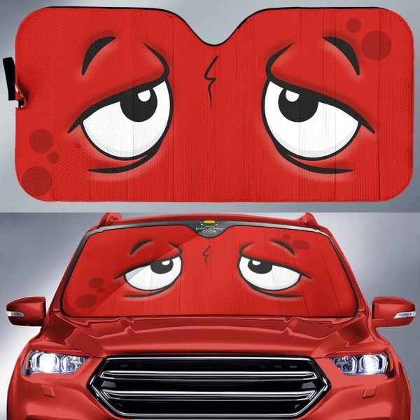 stressed cartoon eyes car windshield sun shade ctdtp