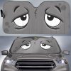 Stressed Cartoon Eyes Car Windshield Sun Shade