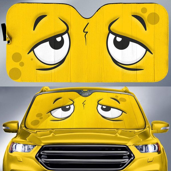 stressed cartoon eyes car windshield sun shade ng5fc
