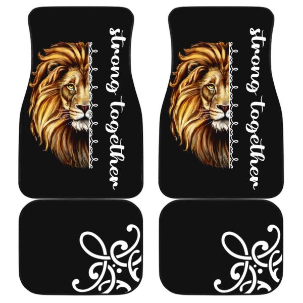 Strong Together Lion Car Floor Mats Custom Lion Car Accessories