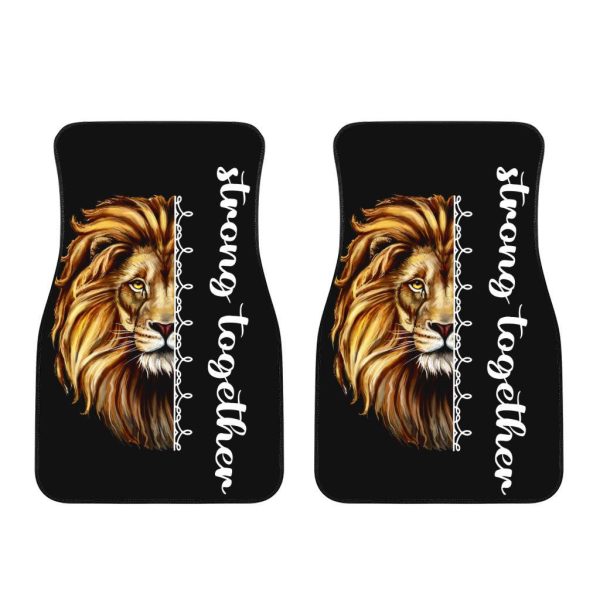 Strong Together Lion Car Floor Mats Custom Lion Car Accessories