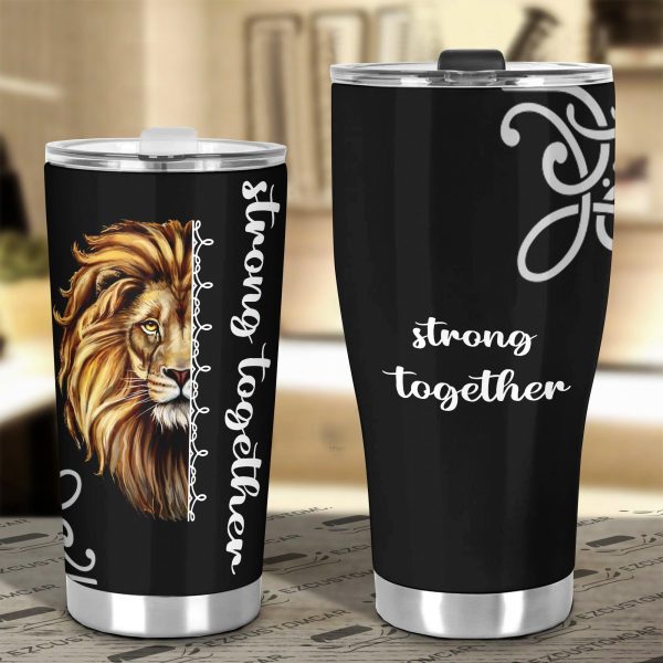 strong together lion car tumbler cup custom lion car accessories tsbrn