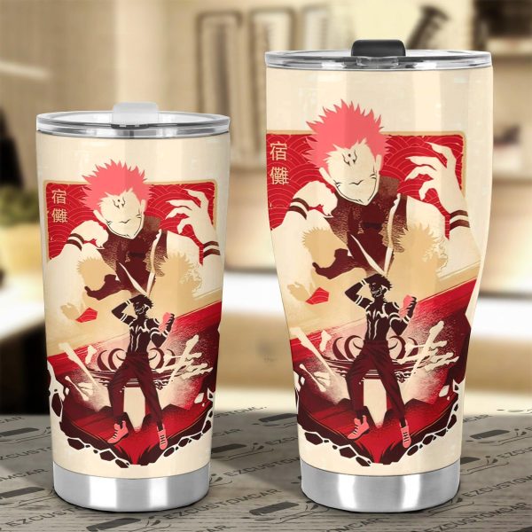 sukuna car tumblers cup custom jujutsu kaisen anime car accessories htetk