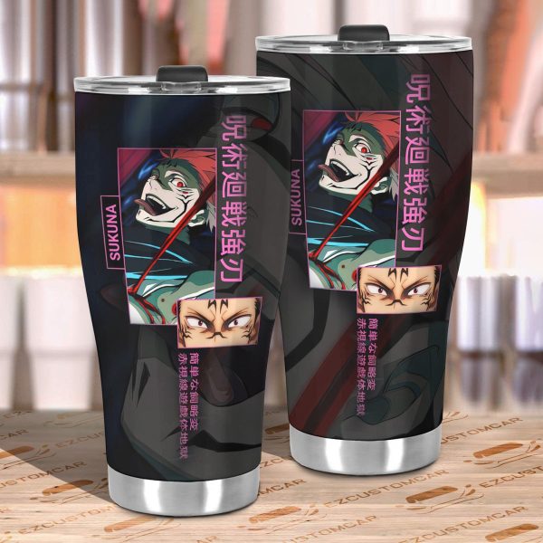 sukuna custom jujutsu kaisen anime car tumblers cup car accessories xqwct