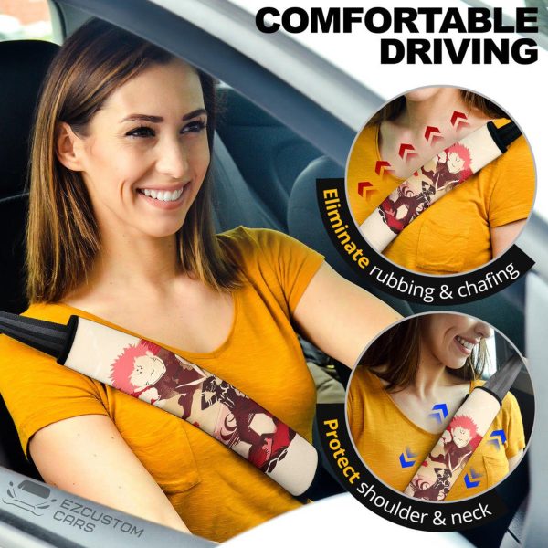 Sukuna Ryomen Jujutsu Kaisen Seat Belt Covers Anime Car Accessories