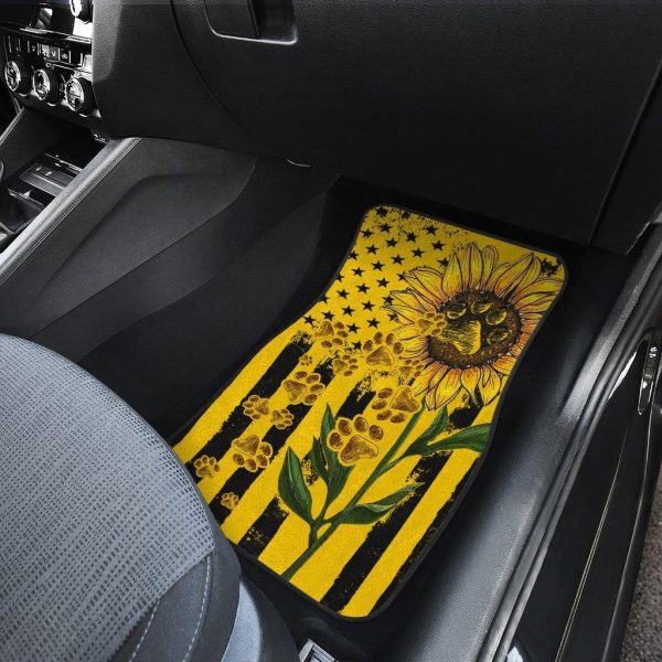 sunflower dog paw american flag car floor mats kqs9h