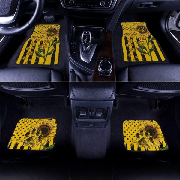 sunflower dog paw american flag car floor mats xdvs8