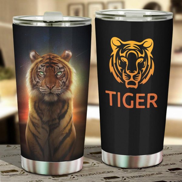 Sunset Tiger Car Tumbler Cup Custom Tiger Car Accessories Sunset Tiger Car Tumbler Cup Custom Tiger Car Accessories