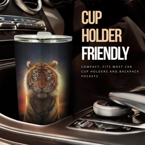 Sunset Tiger Car Tumbler Cup Custom Tiger Car Accessories